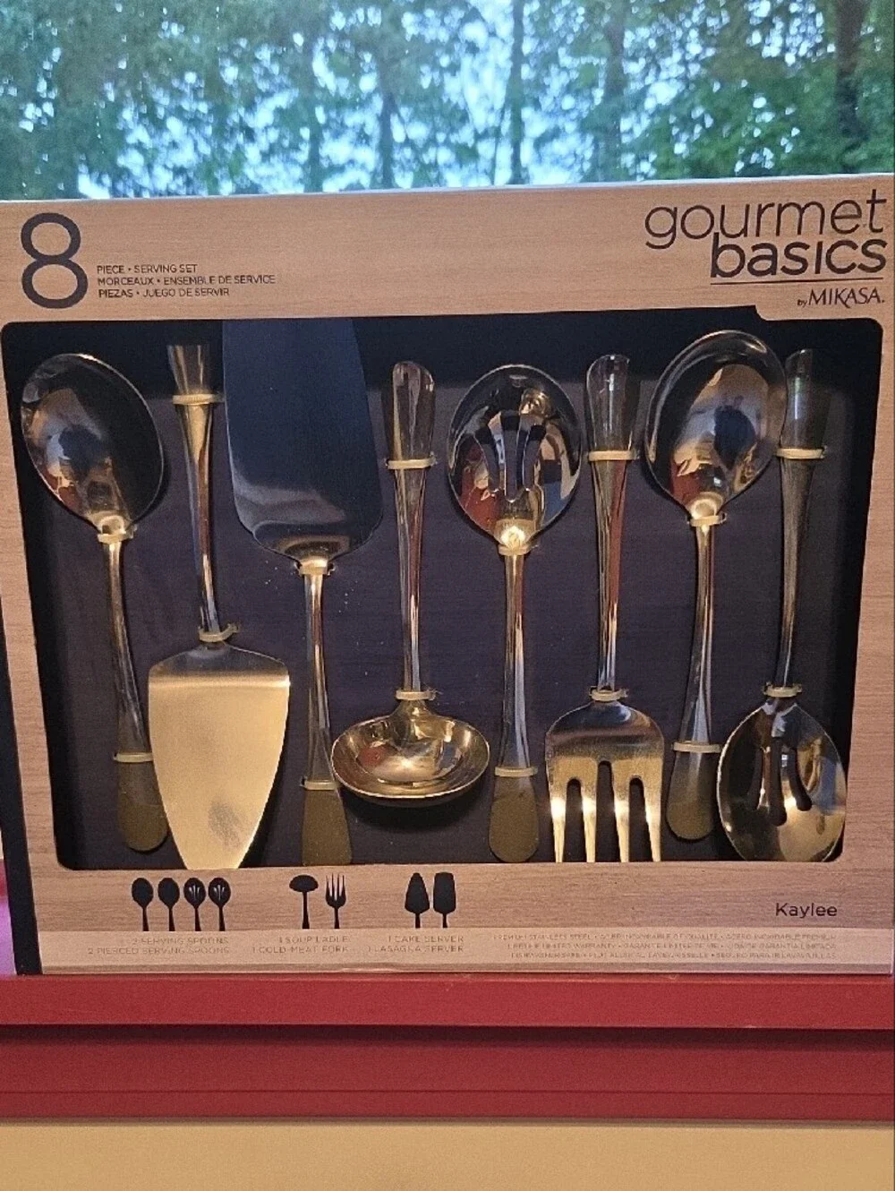 Mikasa Kaylee 8-Piece Stainless Steel Serving Set - Silver